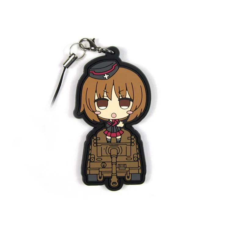 Резиновый ремешок для мобильного телефона для девочек и PANZER Keychian Nishizumi Miho saori takebe yukari akiyama Reizei Mako Nishizumi