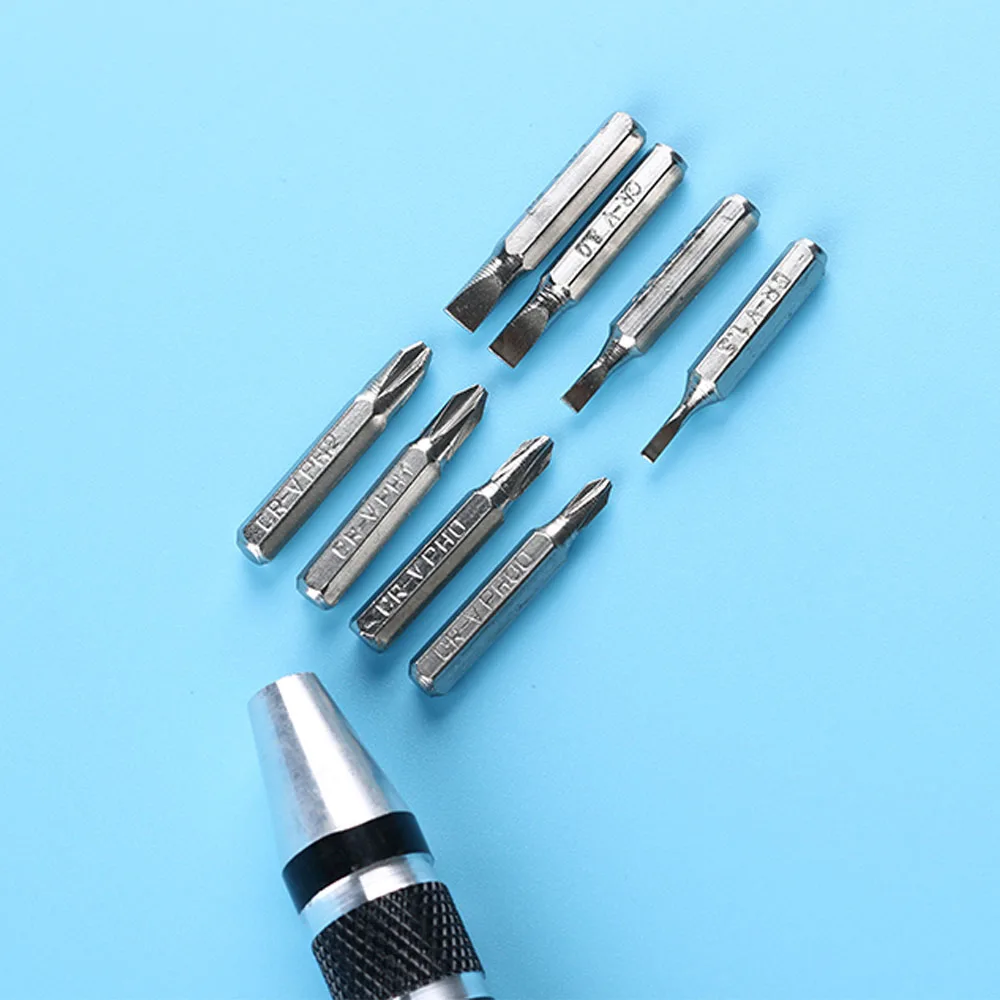 Многофункциональный 8 в 1 Мини алюминиевая прецизионная Ручка отвертка Набор