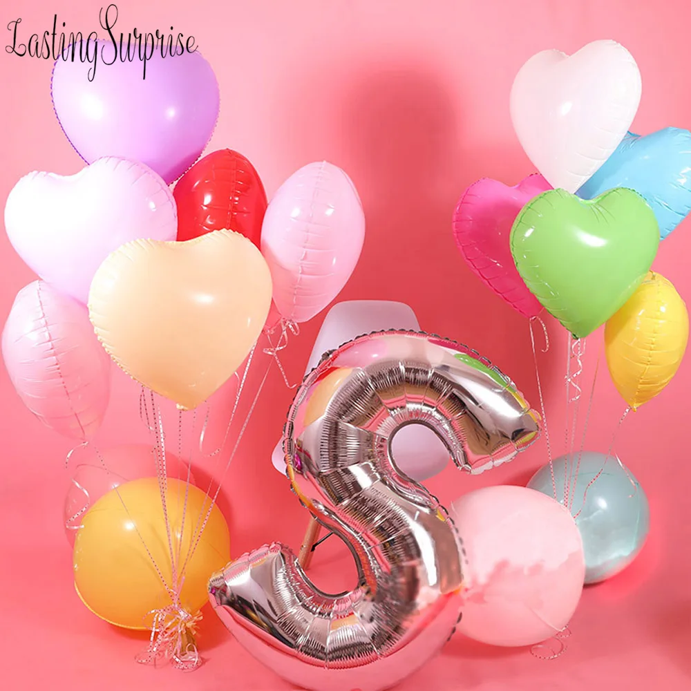 1 шт. Ma Caron конфеты цветные воздушные шары 17 &quotGlobos розовое сердце фольга Воздушные