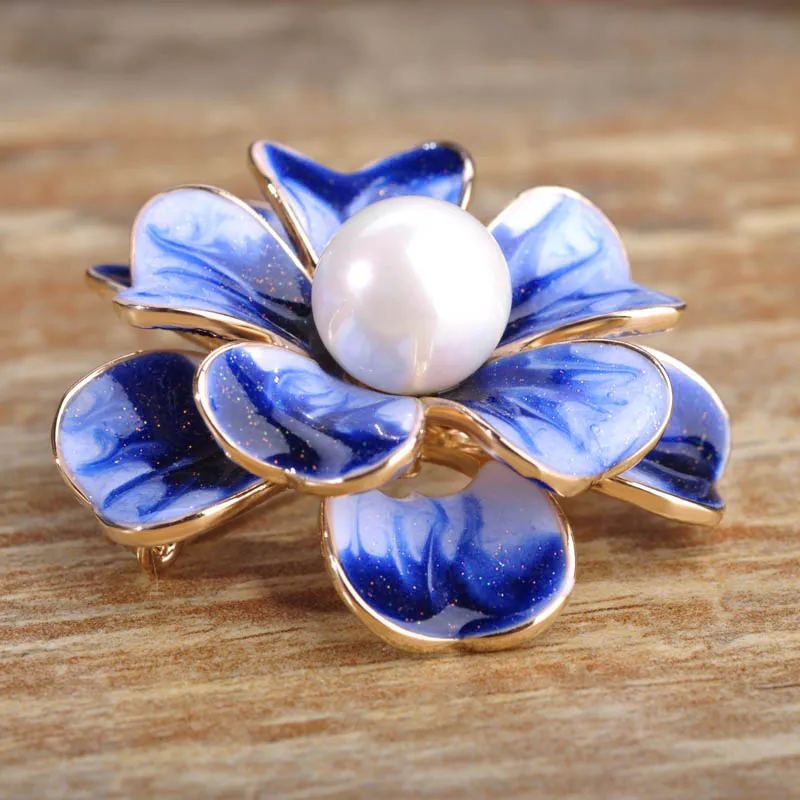Круглый Цветок Эмалированную Bling Золота Joyas Броши Для Женщин Высокого имитация