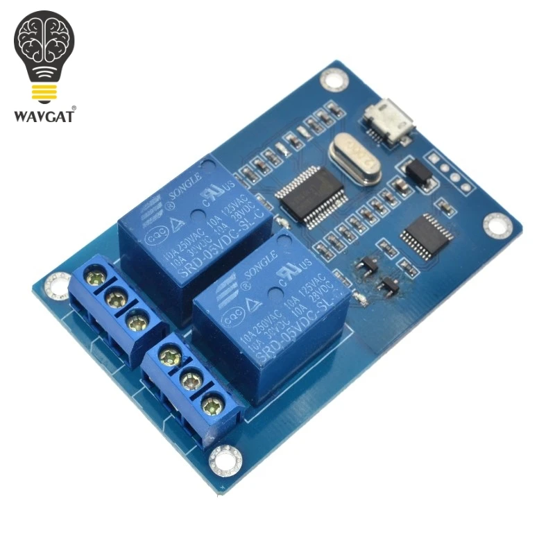 MICRO релейный модуль USB 5v 2 канальный контрольная панель реле с индикатором