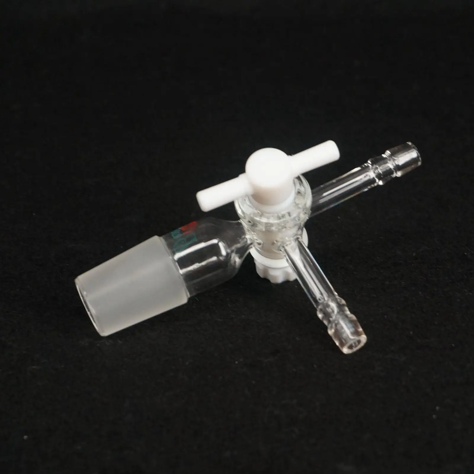 Соединительный Т-образный стеклянный адаптер 24/29 трехходовой кран из ПТФЭ длина