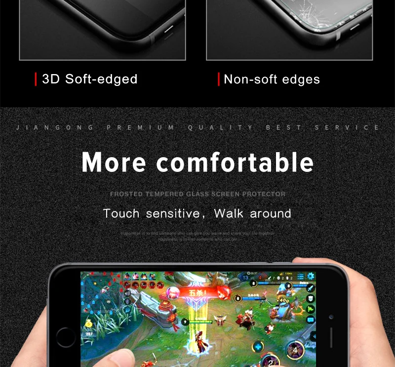 ESVNE 3D матовая Защитное стекло для айфон 6 7 8 стекло мягкий край пленки 9H для iPhone 6s 7 8 плюс Screen Protector Закаленное стекло на айфон 7