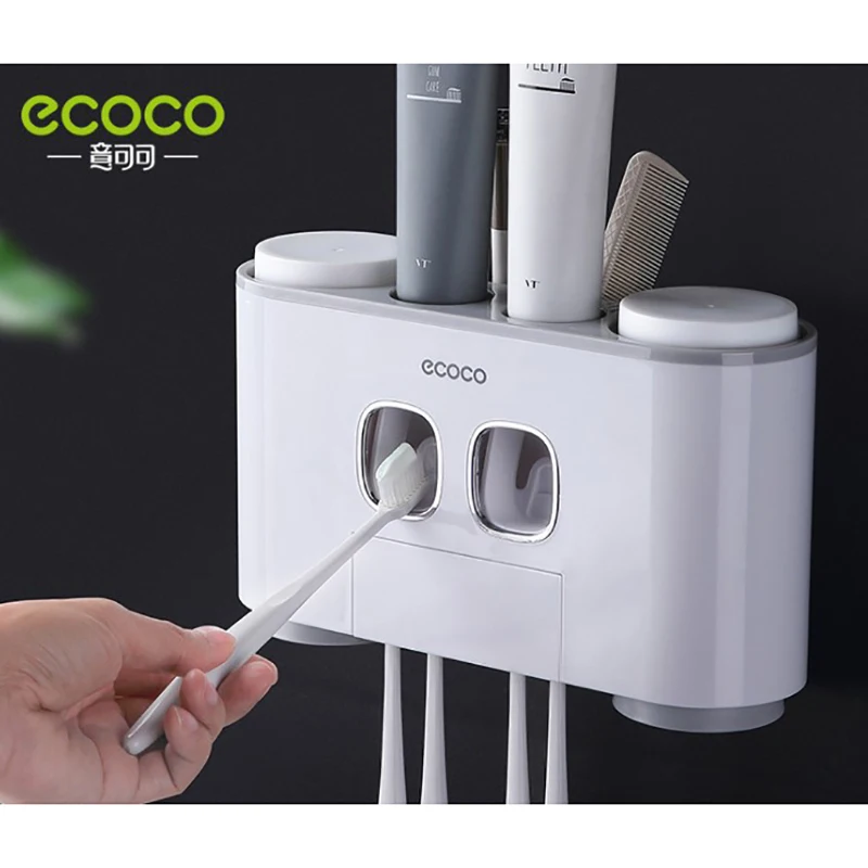 Automatic Toothpaste Extruder Toothbrush Rack Wall-mounted Bathroom Dust-proof Fittings Suite | Дом и сад