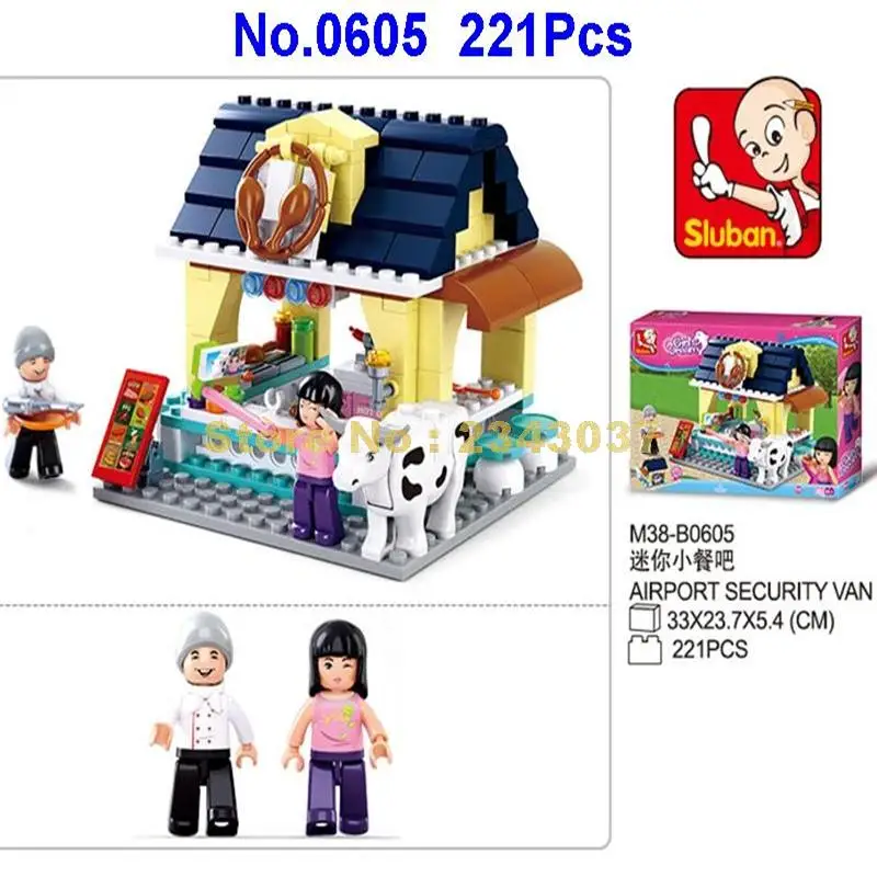Sluban 0605 221 шт. игрушечные строительные блоки розового цвета для девушек барбекю