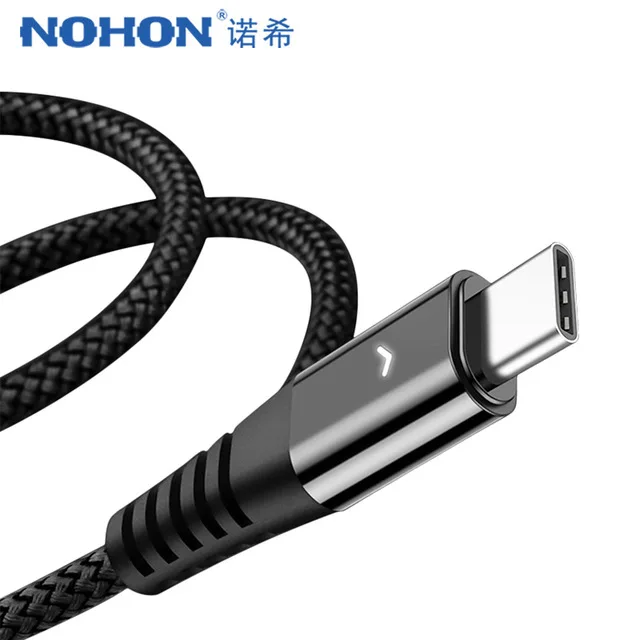 NOHON Тип usb C кабель для SamSung Gaxaly S8 S9 плюс 2.4A быстрой зарядки для Xiaomi Mi5 6 телефон короткий, для зарядного устройства Шнур 0,3 м 1,2 м