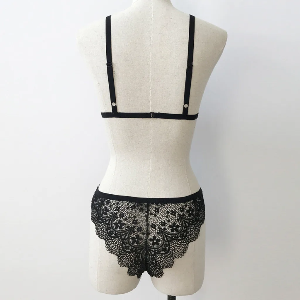 Женское сексуальное кружевное женское бельё Комплект комбинация на ремнях