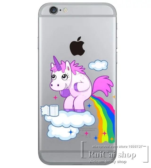 Супер милый Единорог Радужный чехол для Apple iphone X 4 4S 5 5S SE 5C 6 6S 7 8 Plus мягкие ТПУ чехлы