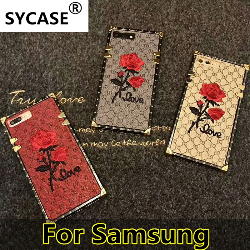 Sycase новый бренд квадратный розовый чехол для телефона samsung S8 S9 Plus Note 8 9 с вышивкой