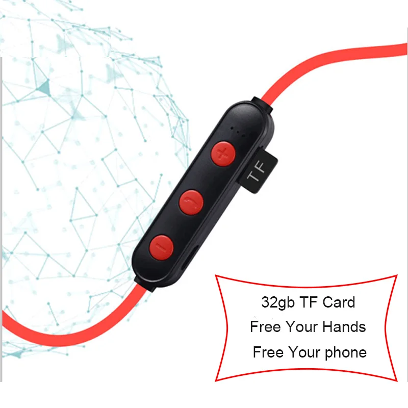 Bluetooth Wireless earphone TF sd Card headphones with Mic bass hifi Headset Stereo Earbuds sports earphones for smart phone | Электроника
