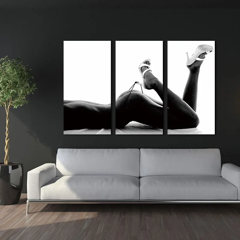 3 Панели без рамы парусина фотопечать сексуальное женское тело настенное