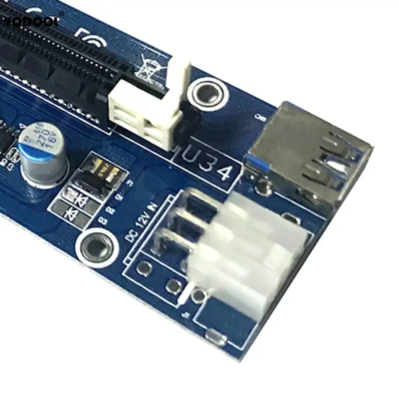 006C PCI E Express 1x к 16x расширитель переходная карта USB 3 0 6Pin SATA Интерфейс Видеокарта Riser