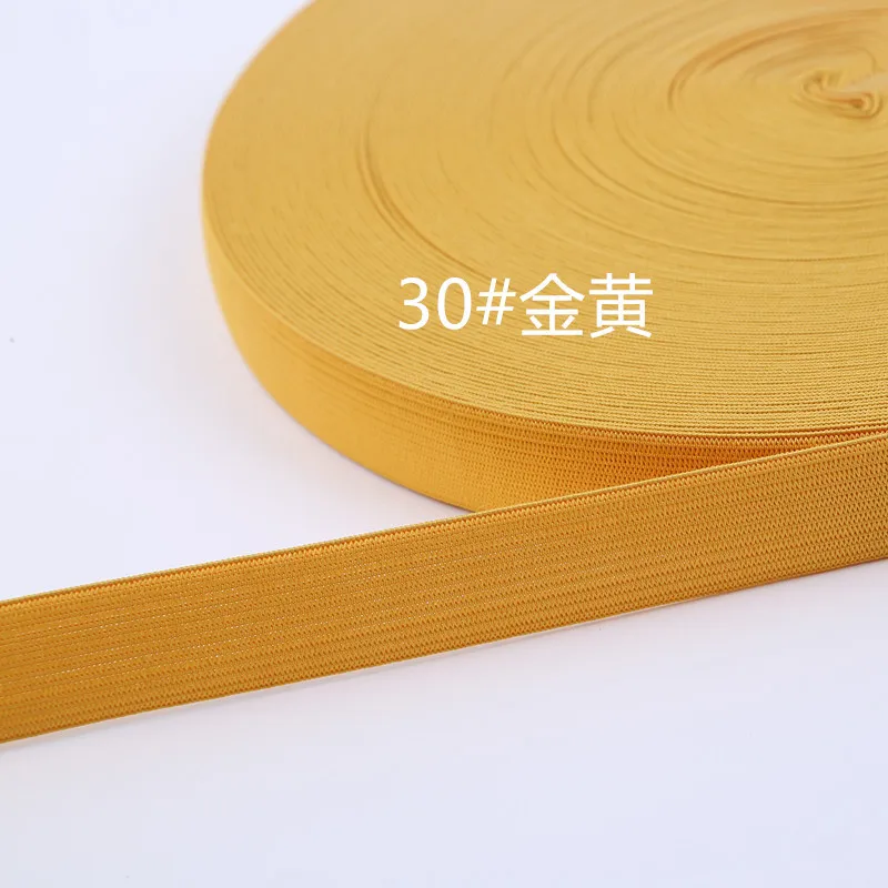 30 gold yellow Красочные эластичные ленты 25 мм 1 метр полиэфирная лента 2,5 см тесьма швейная кружевная отделка талии DIY сумки брюки аксессуары для одежды - Цвет: 30 gold yellow