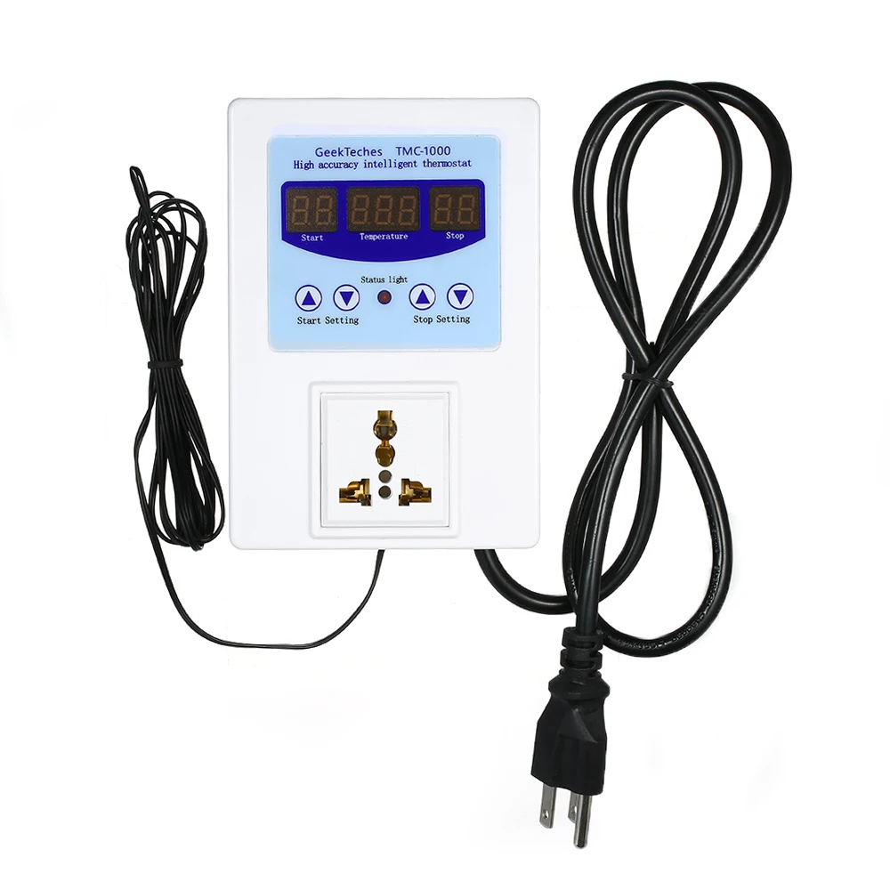 10A LED Digital thermometer Intelligent Pre-wired Temperature Controller temperature instruments Thermostat with Air Sensor | Инструменты