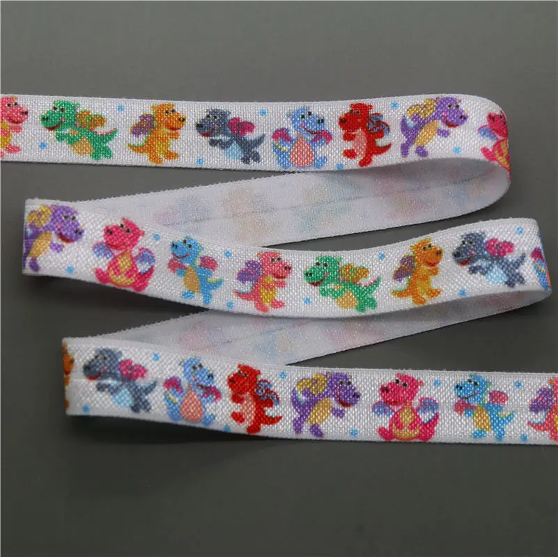 4 DHK 5/8 ''5 ярдов Животные Собака Кошка Печатных Складные эластичный враг стрейч-лента бант для волос головной убор оголовье DIY OEM C1660 - Цвет: 4