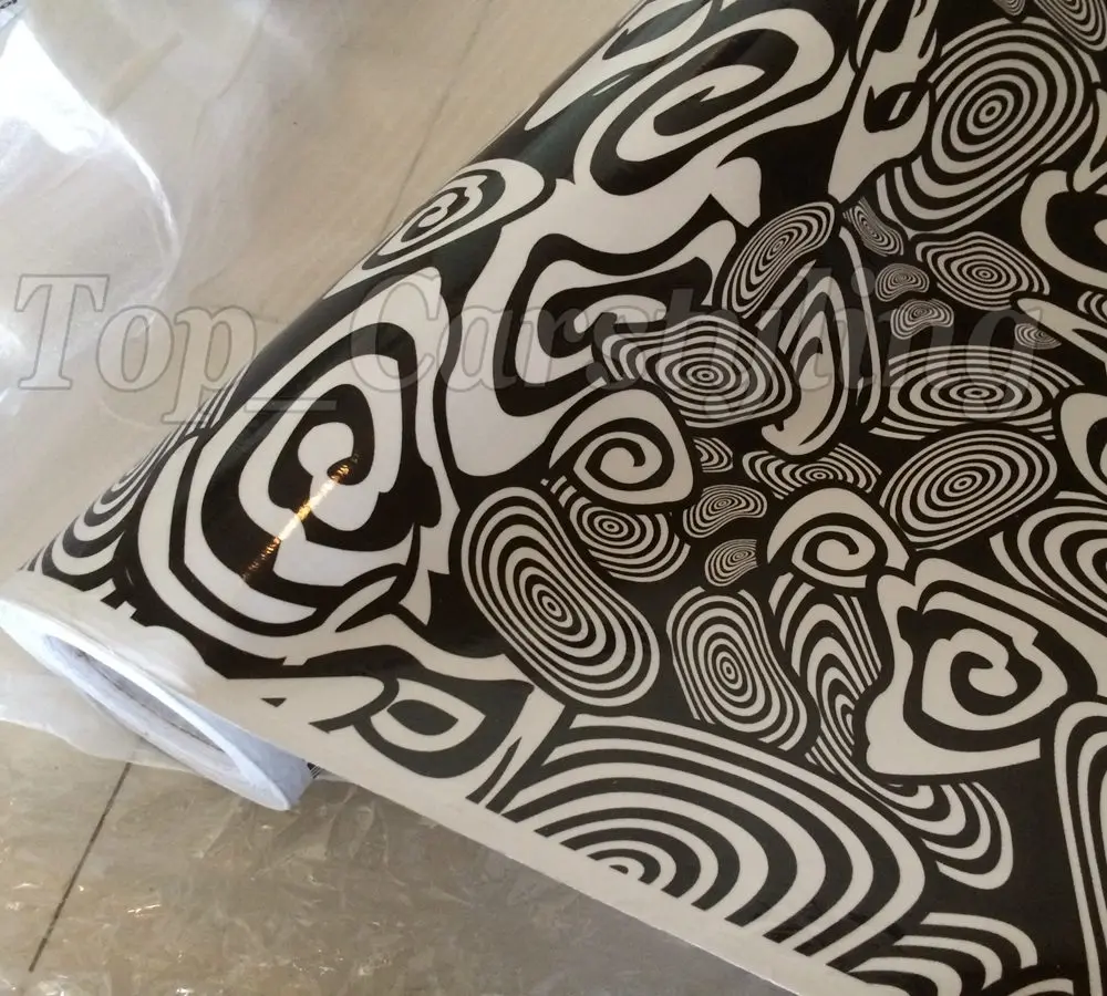 Черно белая камуфляжная виниловая упаковка для автомобиля Камуфляжный рулон