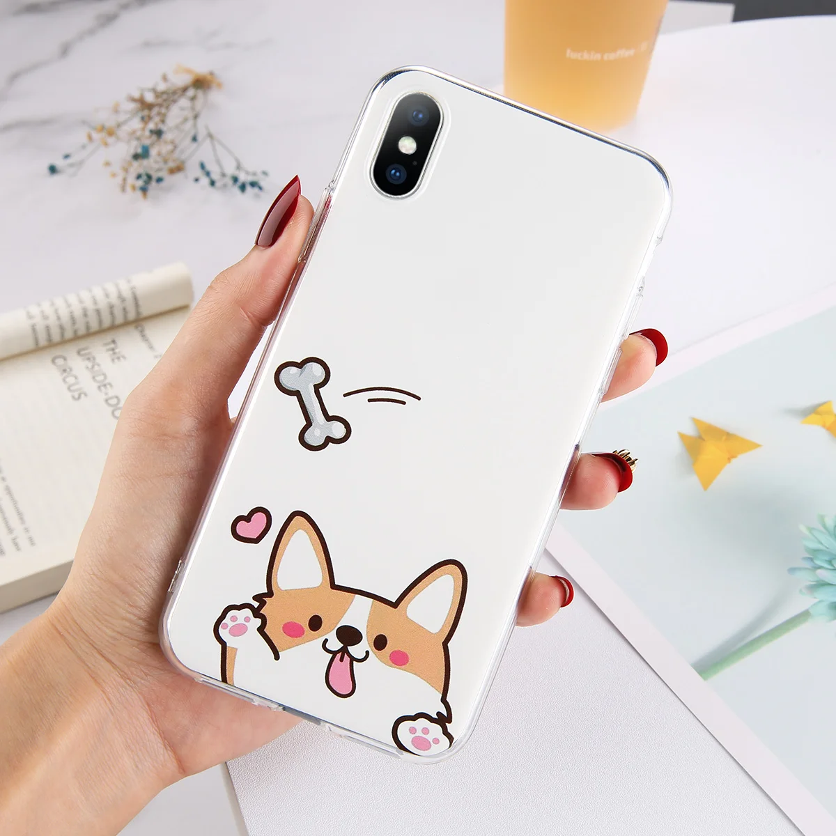 7238 Lovebay прозрачный чехол с животными корги для iPhone 6 6S 7 8 Plus X XS XR XS Max 5 5S SE прозрачные чехлы для телефона собаки мягкая задняя крышка из ТПУ - Color: 7238