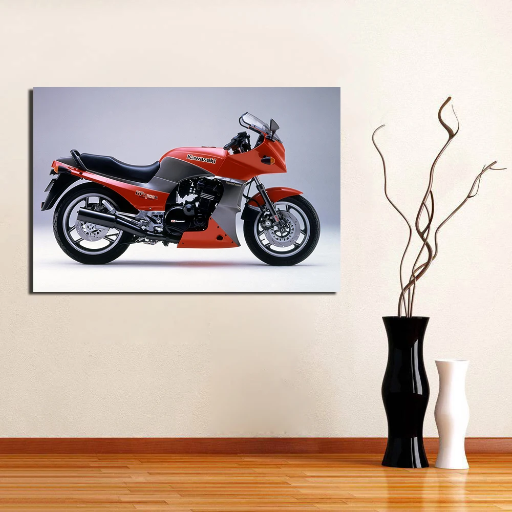 Kawasaki GPZ 900R Classic Motorbike Poster Canvas Painting Wall Art Pictures Print For Living Room Home Decor | Дом и сад