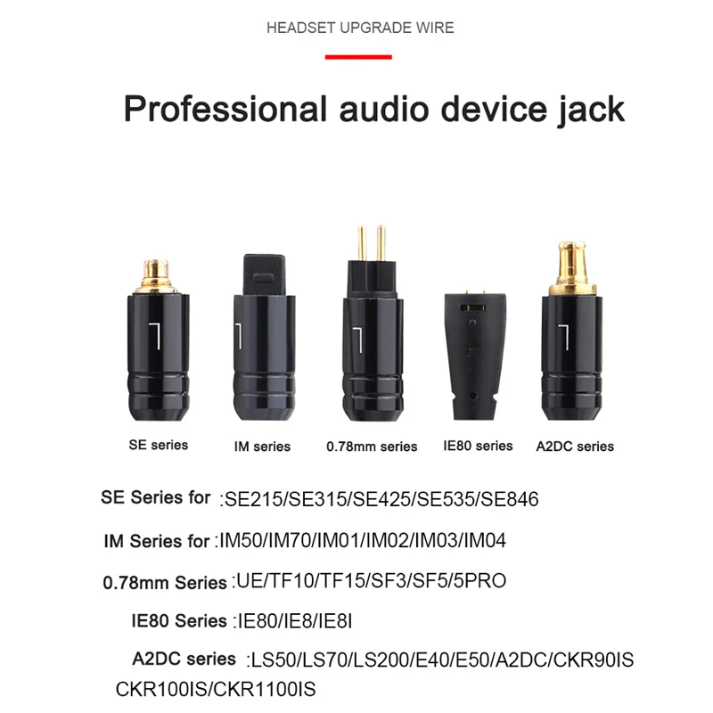 Кабель для наушников MMCX для Shure SE215 SE535 для Sennheiser IE80 IE8 IE8I W4r TF10 A2DC IM50 Cks1100is монокристаллический медный кабель