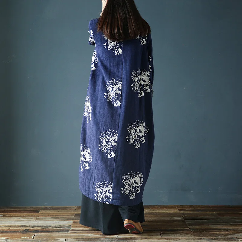 Женское винтажное жаккардовое платье SCUWLINEN свободное хлопковое из плотного