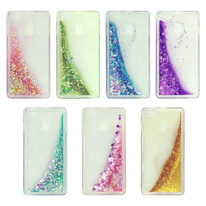 Liquid Phone Case For Funda Huawei P9 Lite 2016 Glitter Dynamic Quicksand Soft TPU Back Cover Capa |