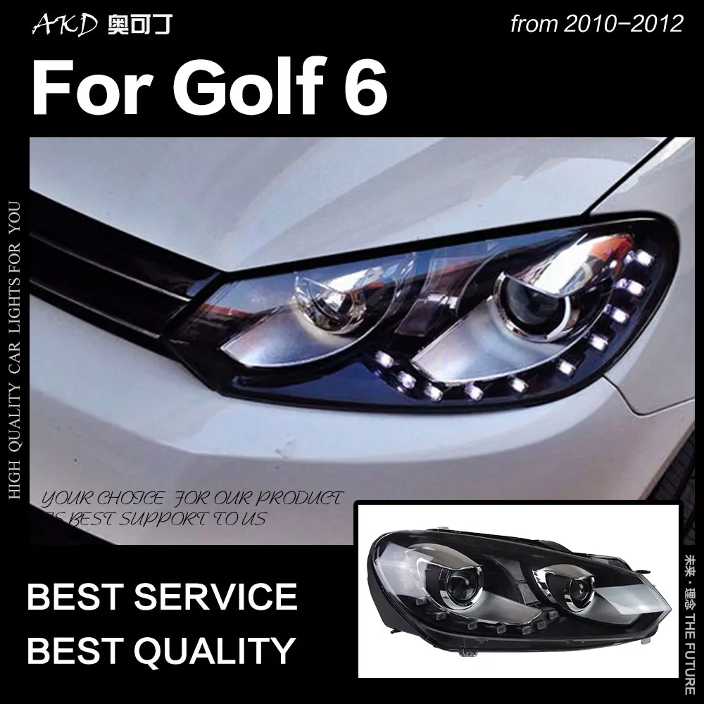 АКД стайлинга автомобилей для VW Golf 6 фары 2009-2012 Golf6 светодиодный фар Светодиодный ДХО Hid лампы Глава Ангел глаз Bi Xenon луча аксессуары