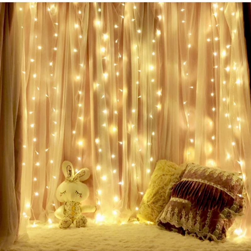 3x1m/3x2m/3x3m led icicle curtain fairy string light 300 Christmas for Wedding home garden party decor | Лампы и освещение