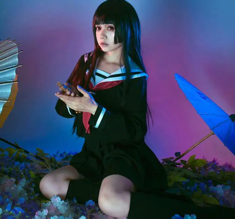 

Косплей японский аниме Hell Girl Enma Ai Сейлор костюм черная Униформа Cos Одежда