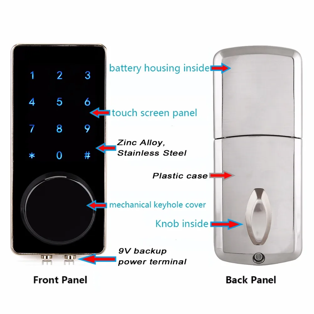 Офисный Смарт Bluetooth Сенсорный экран дверной замок Цифровой Пароль Клавиатура со
