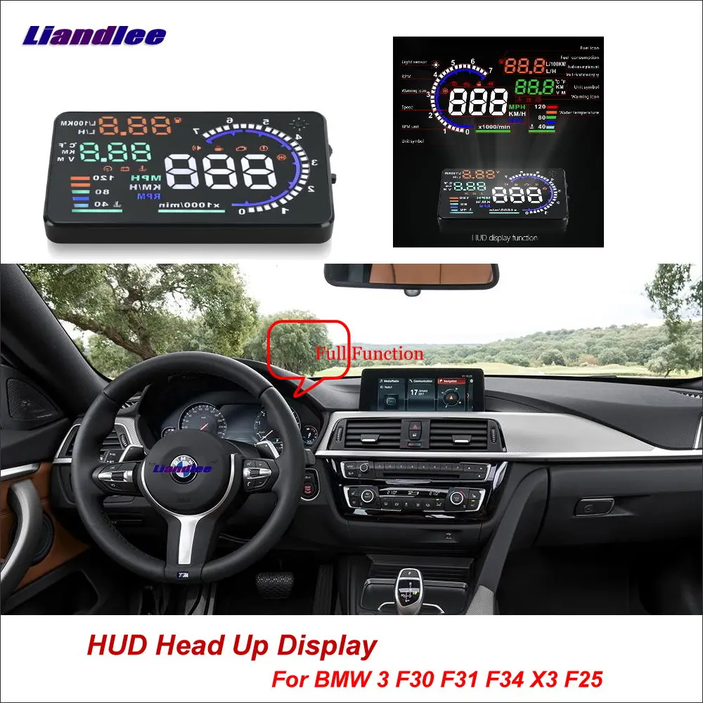 

Liandlee For BMW 3 F30 F31 F34 X3 E46 2011-2018 OBD Safe Driving Screen Car HUD Head Up Display Projector Refkecting Windshield