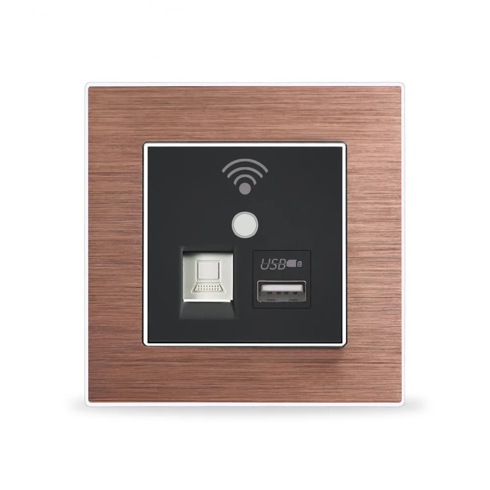 Настенный встроенный беспроводной wifi AP роутер телефон USB розетка настенное зарядное устройство wifi умная розетка электрические настенные розетки USB Repea - Цвет: Brown
