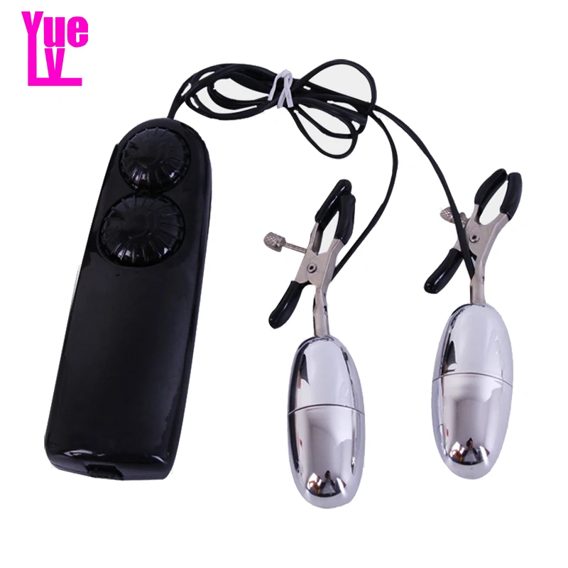 

YUELV 10 Frequency Nipple Clamps Vibrator Breast Massage Clitoris Clip Vibrating Massager Sex Toys For Women Female Masturbation