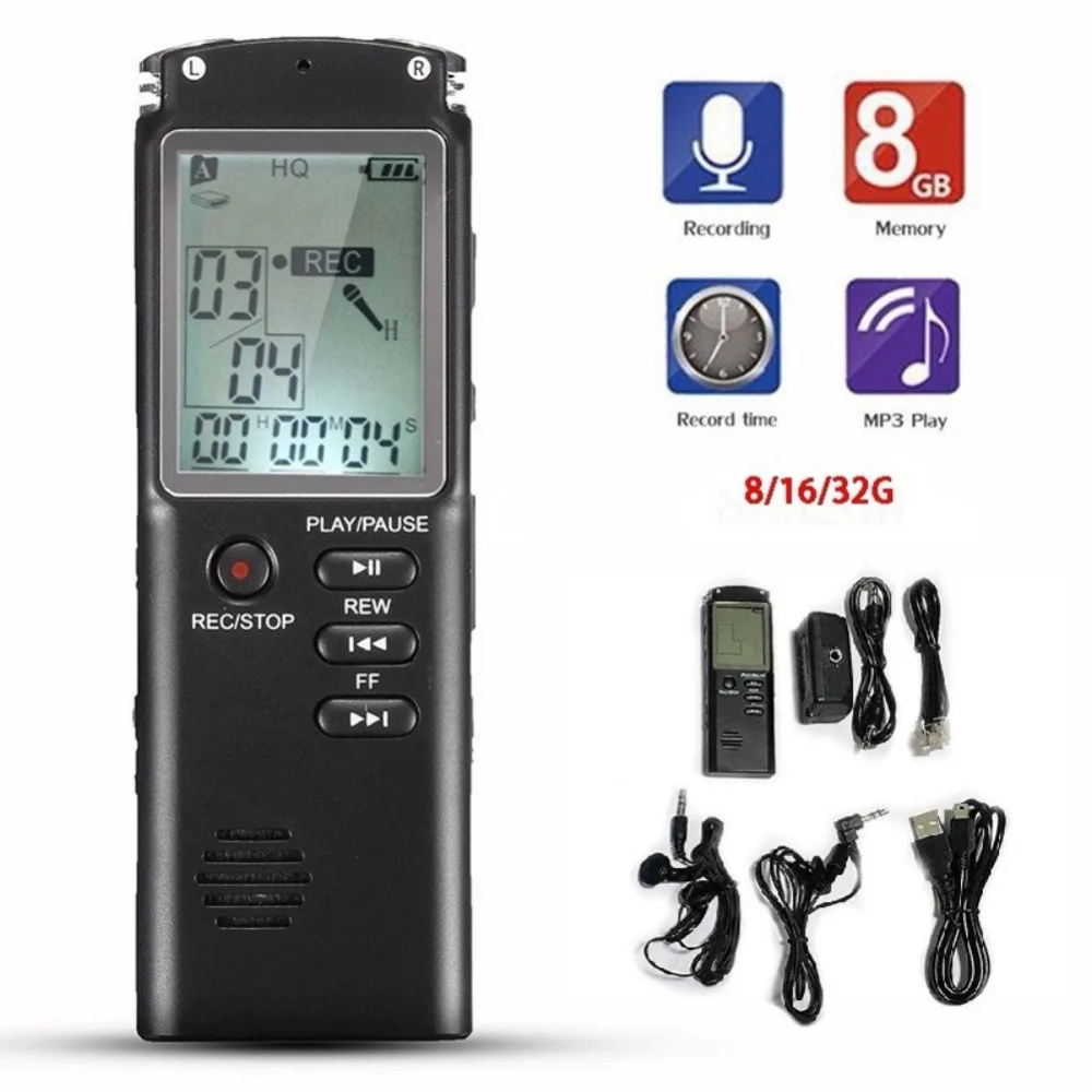 Диктофон USB профессиональный 96 часов диктофон цифровой Аудио с VAR/VOR встроенный