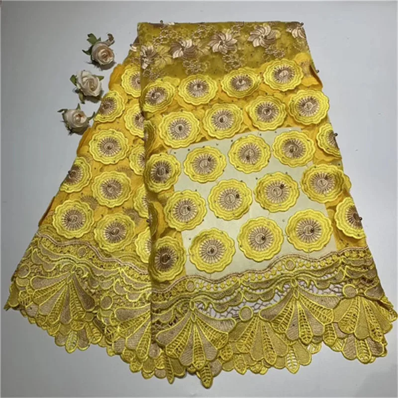 

2019 Latest African Lace Fabric For Sewing African Cord Lace Fabric High Quality Royalblue French Net Laces 5 Yards For Wedding