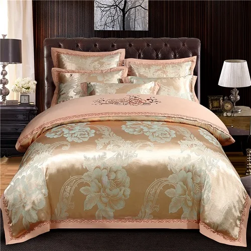 bedding set 5 Хлопок Плоский/простыня натяжная простыня роскошный сатин жаккард пододеяльник набор постельного белья Queen King комплект постельного белья parure de lit ropa de cama - Цвет: bedding set 5