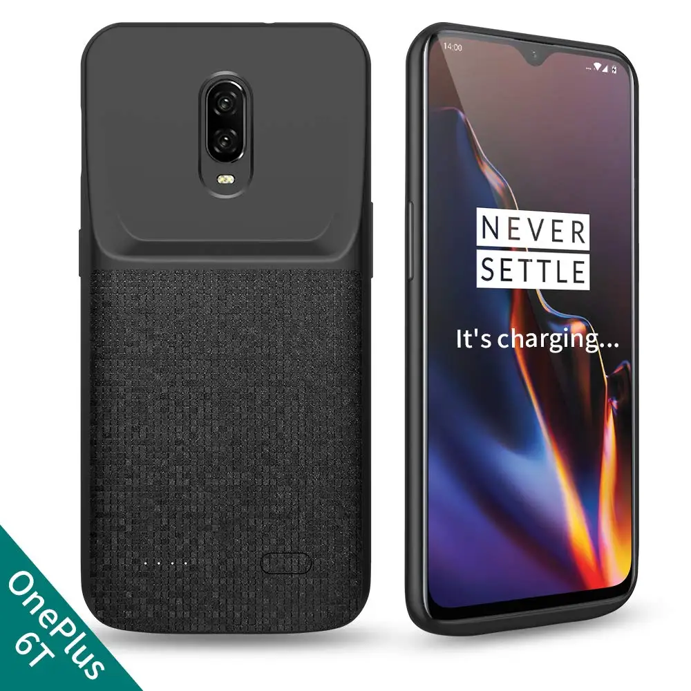 NEWDERY для One Plus 6 T батарея случае 4700 мАч Расширенный зарядное устройство чехол с ТПУ поднятый Bezels, портативный тонкий зарядный чехол C