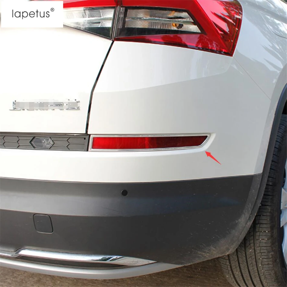 Lapetus Accessories Fit For Skoda Kodiaq 2017 - 2020 Stainless Steel Rear Fog Lights Foglight Lamp Molding Cover Kit Trim | Автомобили и