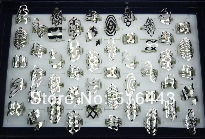 Горячая продажа 100 шт смешанный стиль регулируемые серебряные P Модные полые