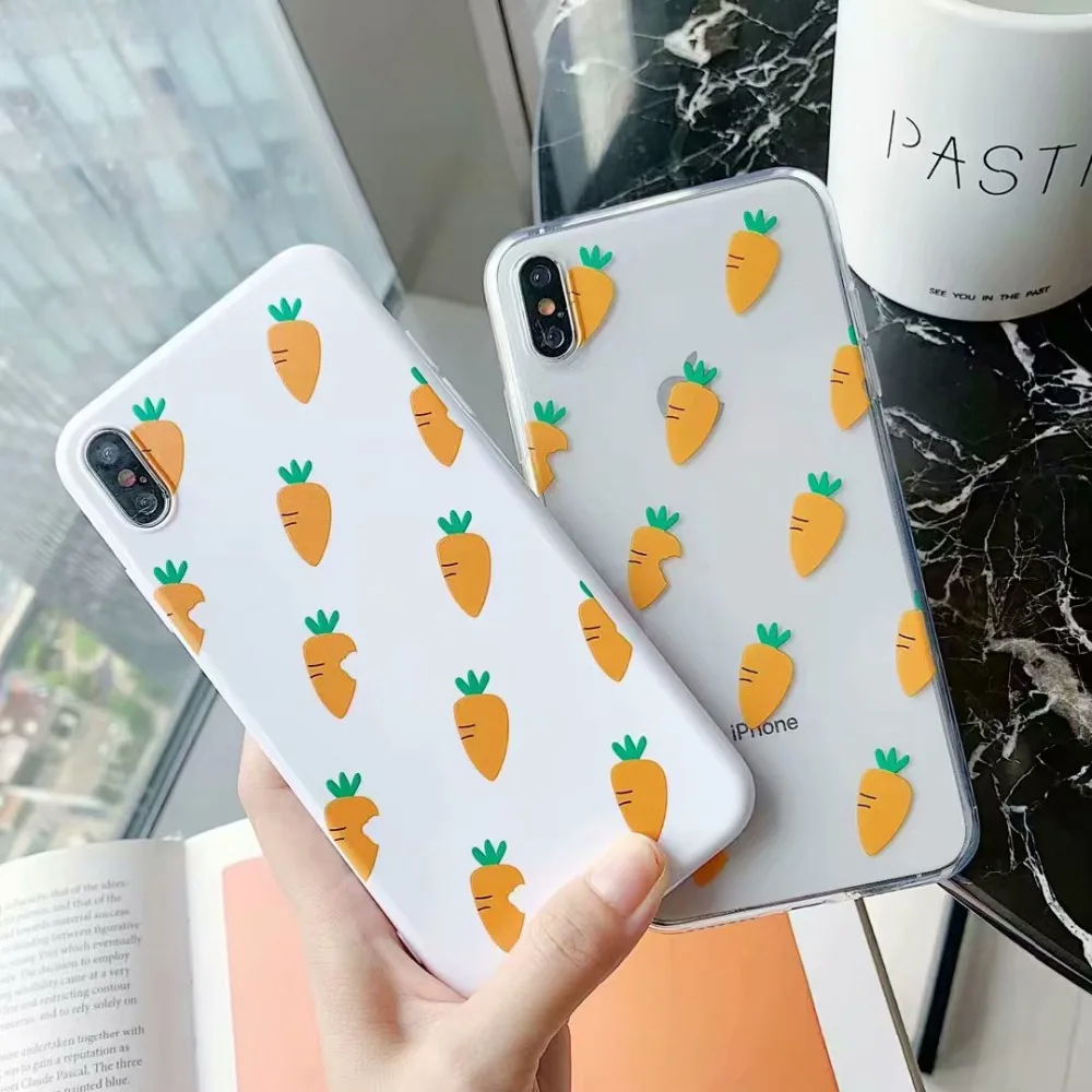 Милый чехол для телефона с рисунком редиски iPhone X XR XS Max Мягкий Прозрачный