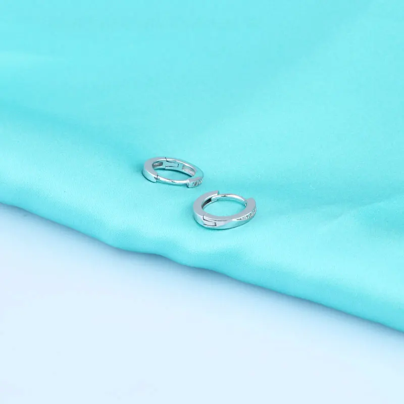 Женские серьги кольца из серебра 925 пробы с фианитами|hoop earrings|crystal zirconearrings hoop earrings