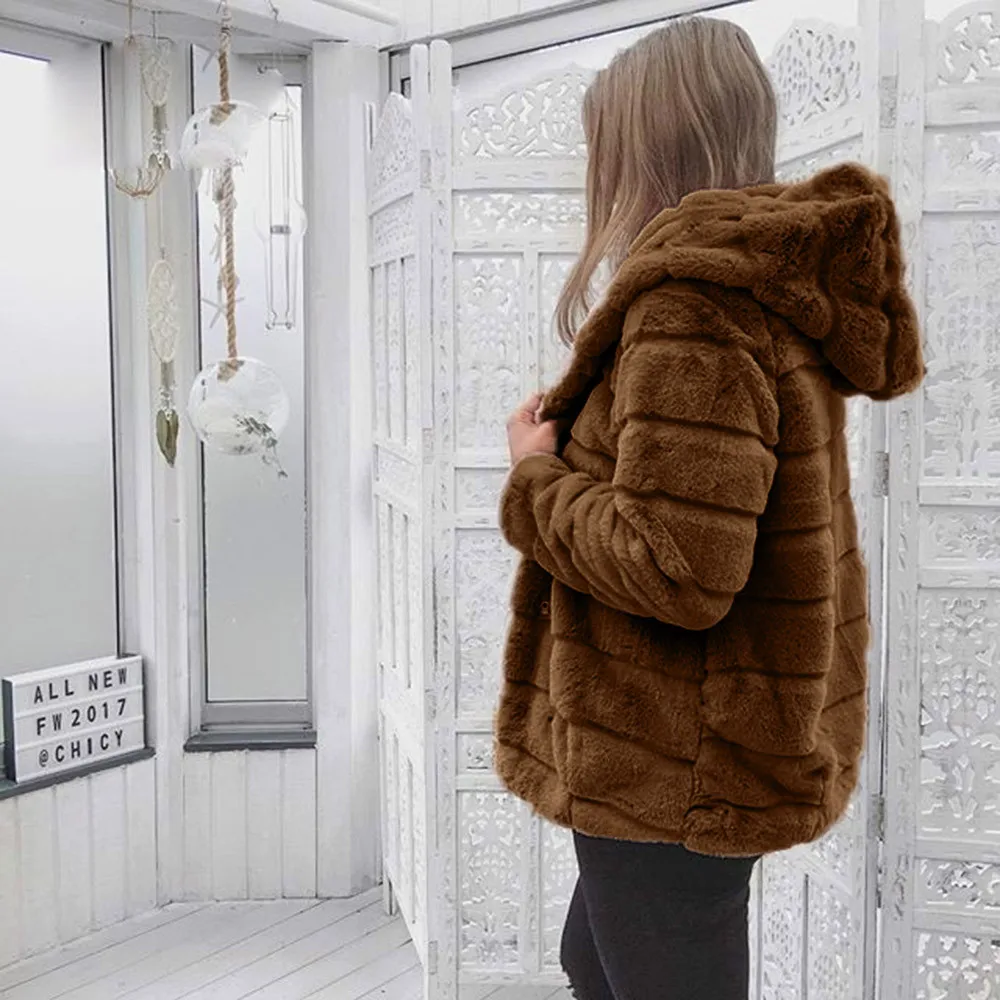 Женская куртка из искусственного меха, зимние теплые пальто, женские норковые пальто, зимняя куртка с капюшоном, новая теплая плотная верхняя одежда, куртка