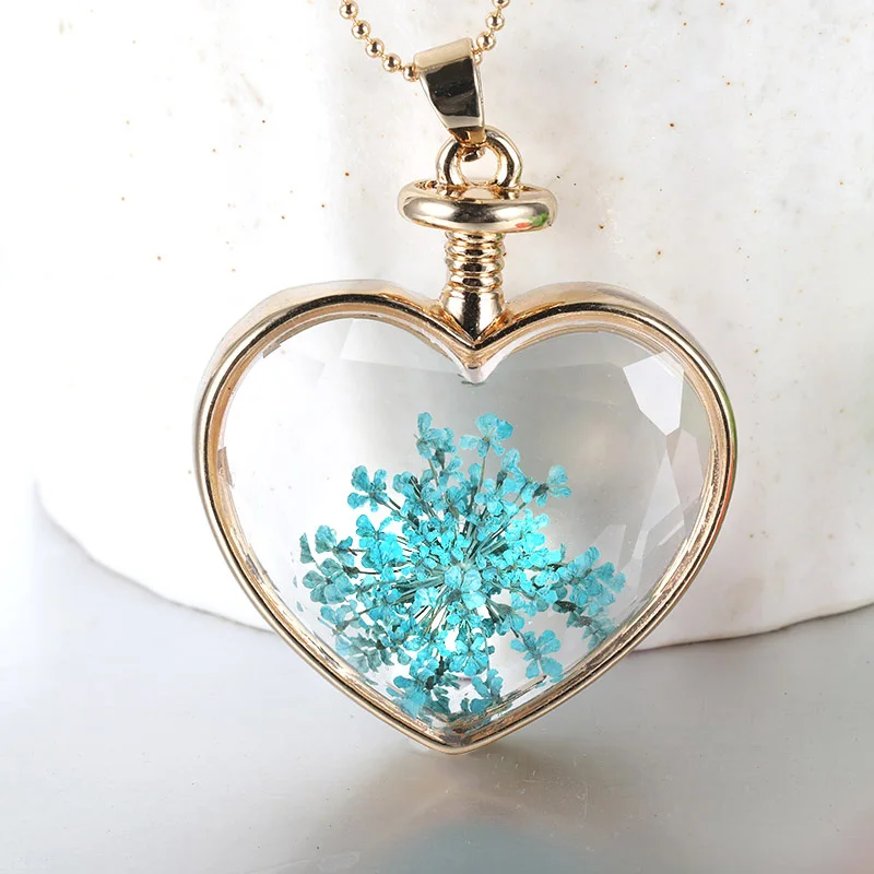 Колье из хрустального стекла с сердцем креативное изготовление хрустальные