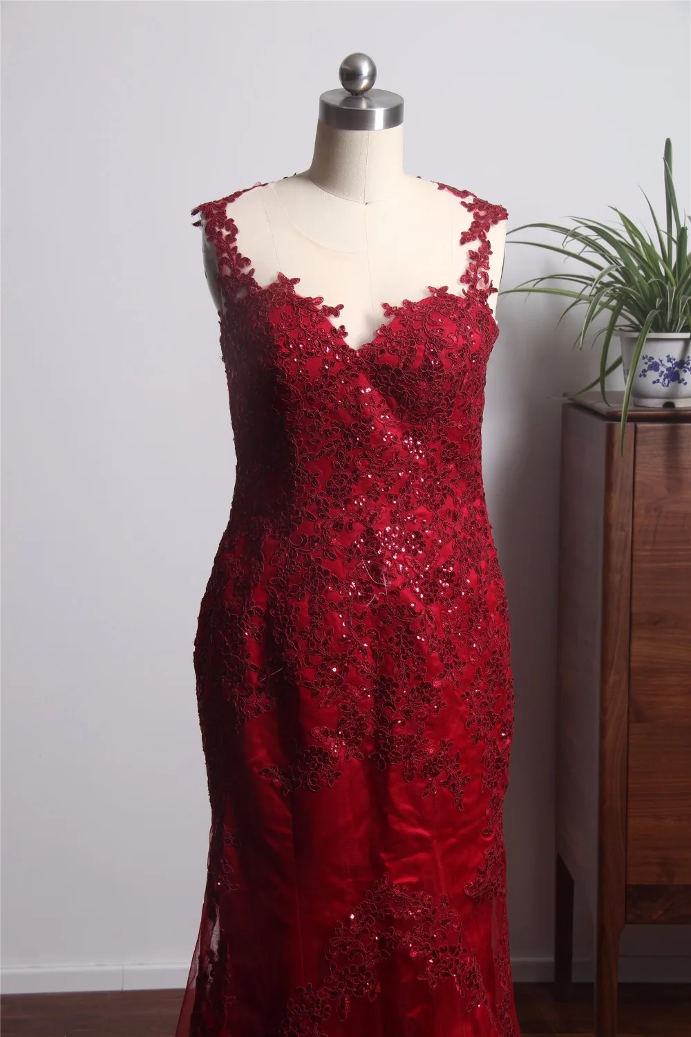 Vestido de festa 2018 модный тренд винно красные вечерние платья Длинные иллюзионные