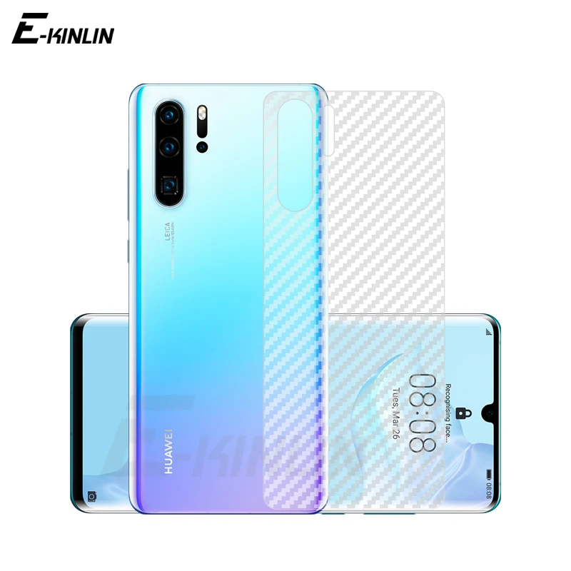 Мягкая защитная пленка на заднюю панель экрана для huawei P30 P20 Pro P10 P9 P8 Lite Plus mini 3D наклейка из углеродного волокна защитная пленка