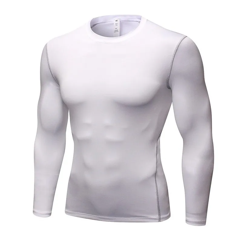 Мужская футболка для фитнеса с длинным рукавом Rashguard облегающая компрессионная