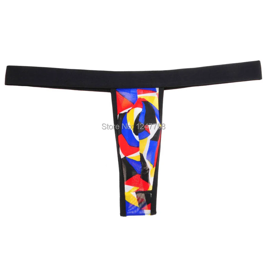 Мужские мини стринги в клетку с Т образным вырезом| |