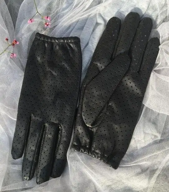 Женские перчатки из натуральной кожи с сетчатыми отверстиями, женские перчатки из натуральной овчины, дышащие перчатки для вождения мотоцикла R797