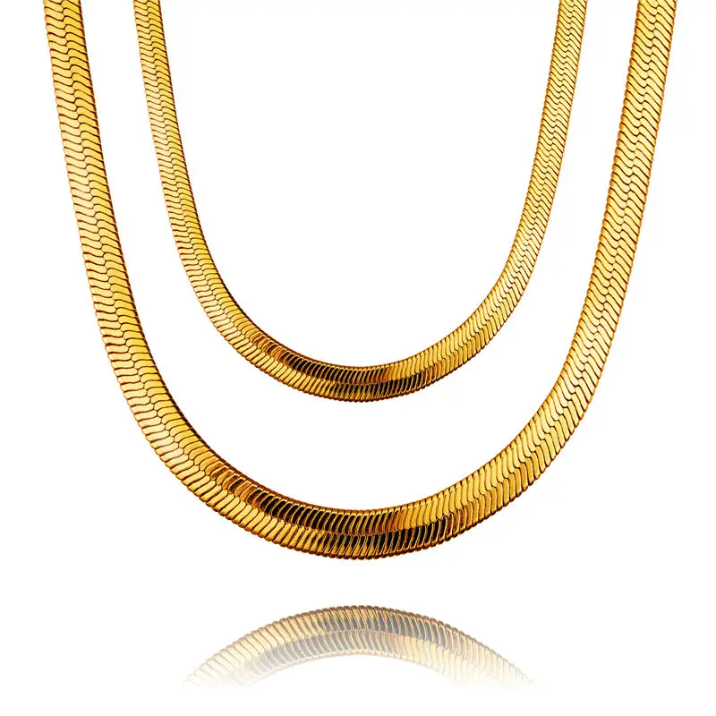 Jewelry подарки 75 см Франко змея Цепи Золотой Серебристый покрытием Bling елочек Шарм