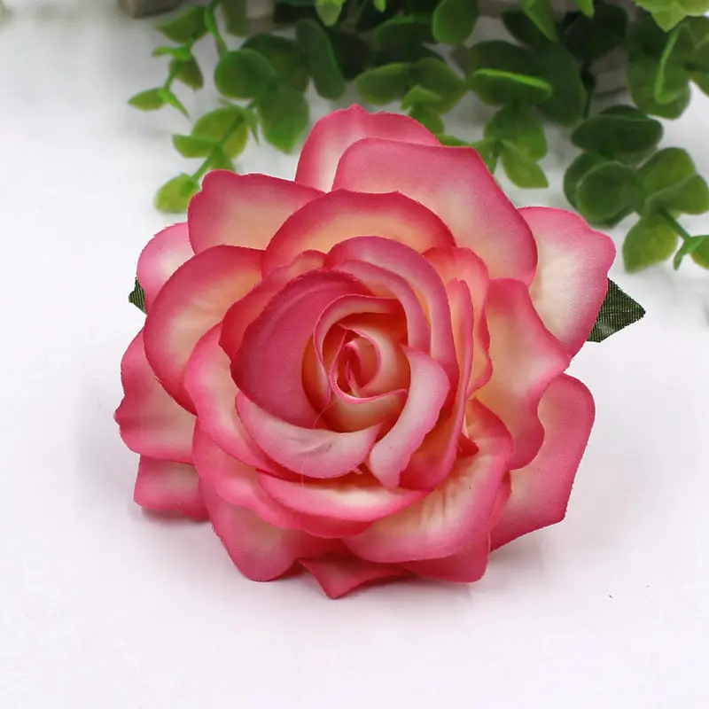 Champagne rosa Новинка flocking красная роза ткань цветок украшение свадьба невеста головной убор шпилька брошь аксессуары спальня свадебное украшение автомобиля - Цвет: Champagne rosa