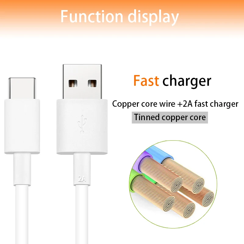 Кабель для быстрой зарядки HUAWEI P9 Plus 1 м 2 А USB адаптер Type C nova lite honor 8 9 note8 V8 V9